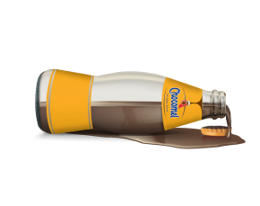 gevallen chocomel flesje